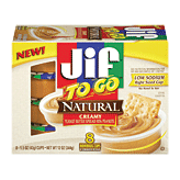 Jif To Go natural creamy penaut butter spread, 90% peanuts, 8-1.5 oz. cups Full-Size Picture